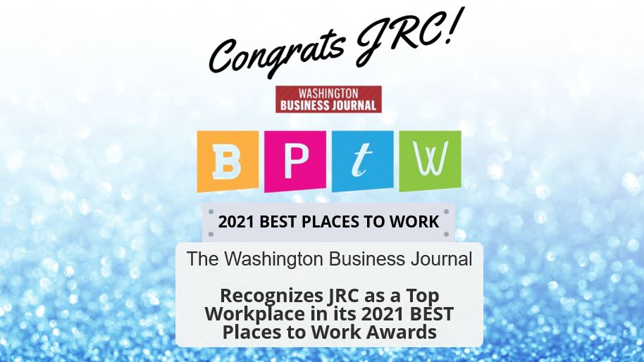 THE WASHINGTON BUSINESS JOURNAL RECOGNIZES JRC AS A TOP WORKPLACE