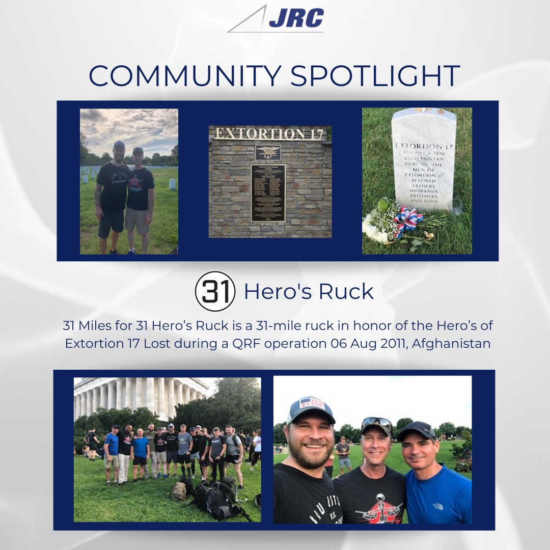 JRC COMMUNITY SPOTLIGHT: ANNUAL WASHINGTON DC 31 HERO'S RUCK 