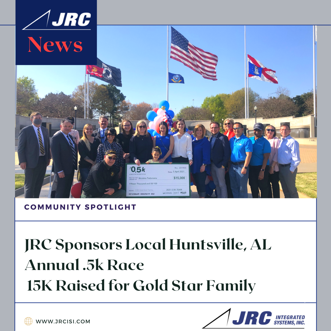 JRC SPONSORS .5k RACE HELPING TO RAISE 15k FOR HUNSTVILLE , AL GOLD STAR FAMILY